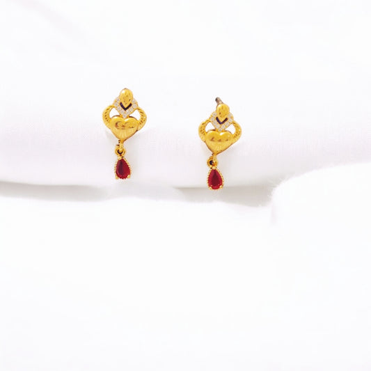 Unique Design Gold Plated Ruby Zircon Stone
