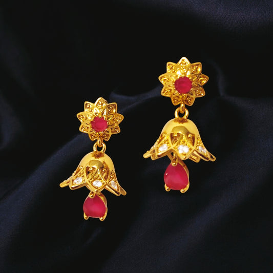 Unique Design Gold Coated Zircon Ruby Stone