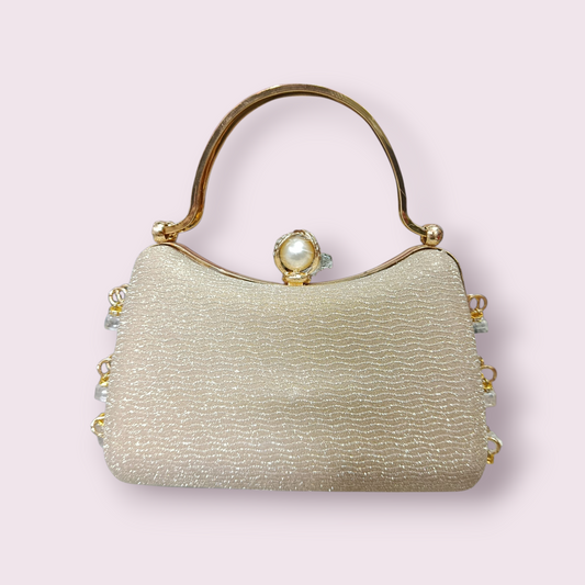 Elegant Handbag with Shiny Details
