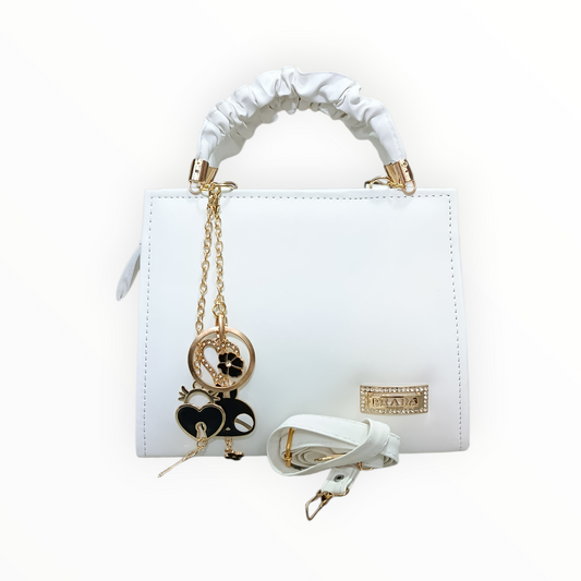Charm-Handled Designer Cross Body Bag