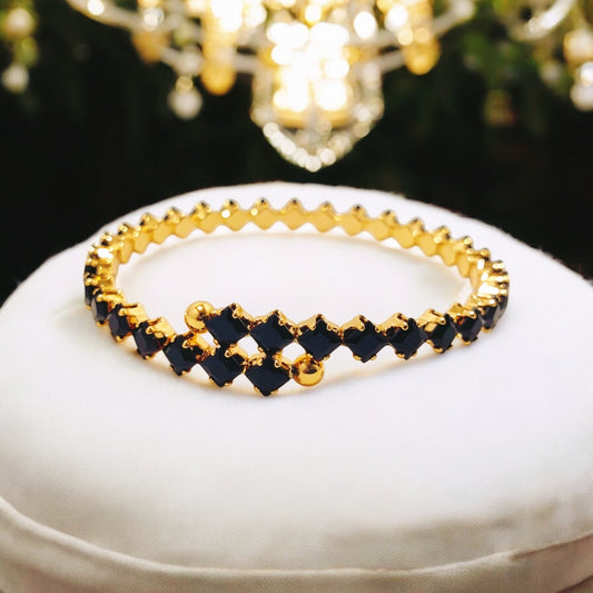 Beautiful Design Gold Coated Zircon Black Stone
