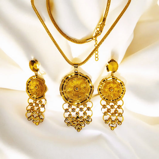 Arabic Design Gold Coated Locket Set