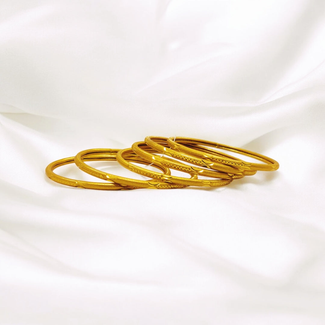 Stunning Design Gold Plated Bangles 6Pc Set