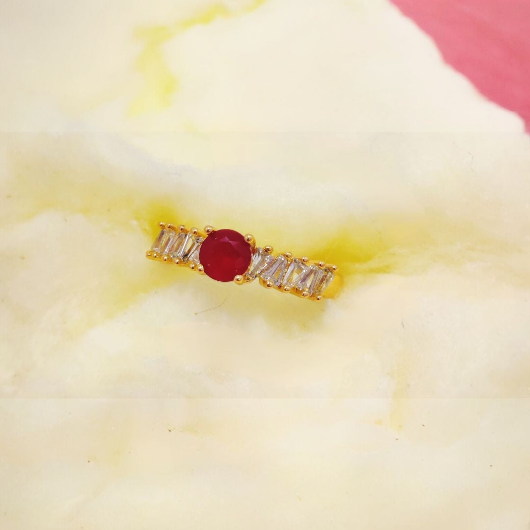 Elegant Design Gold Plated Zircon Stone Ring