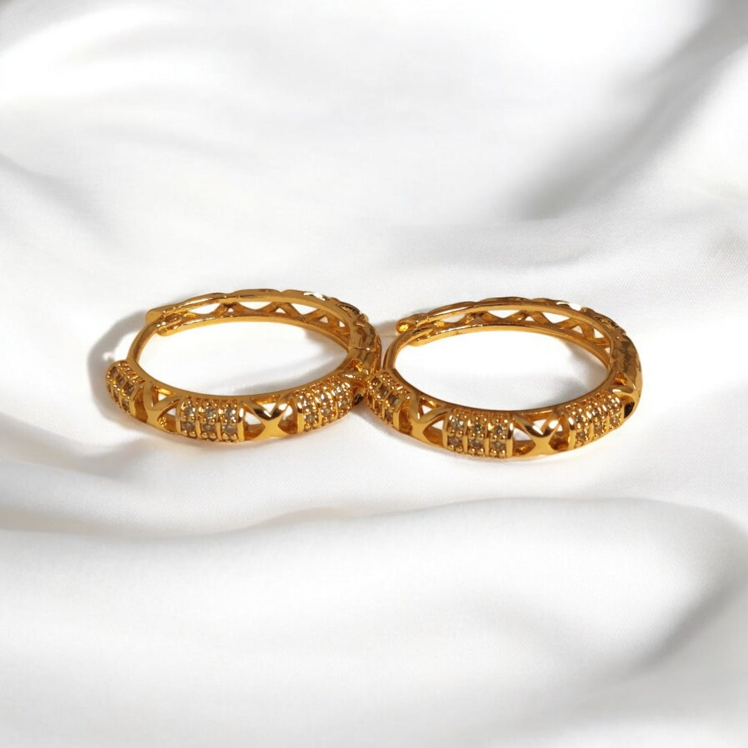 Beautiful Design Gold Plated Zircon Stone Earrings