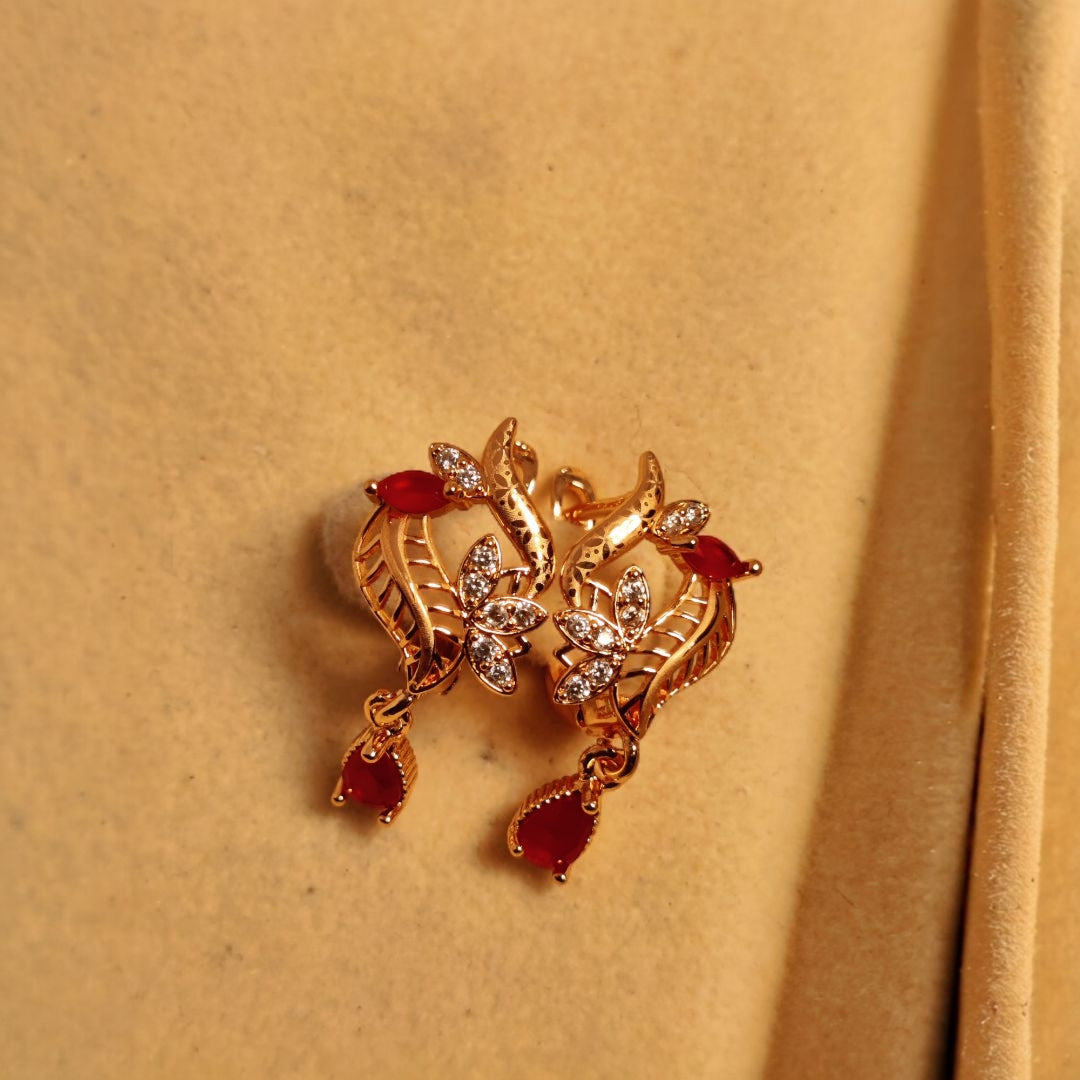 Luminous Design Gold Plated Zircon Stone Earrings