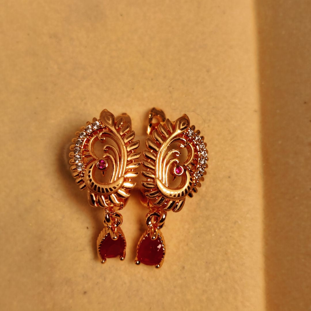 Stylish Design Gold Plated Zircon Stone Earring