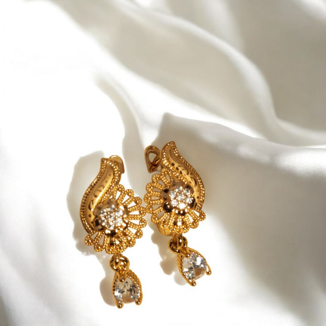 Elegant Design Gold Plated Zircon Stone Earring