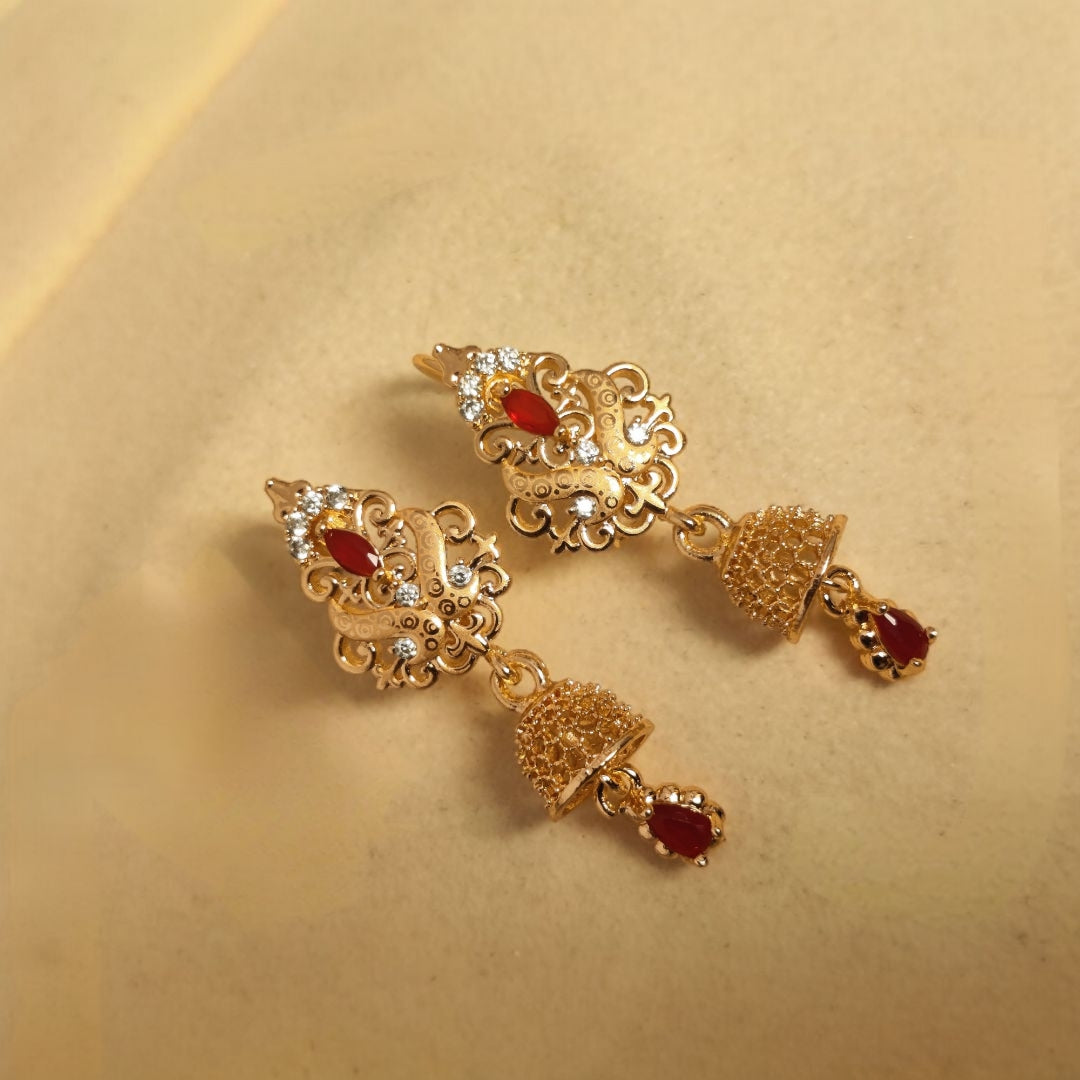Stylish Design Gold Plated Zircon Stone Earring