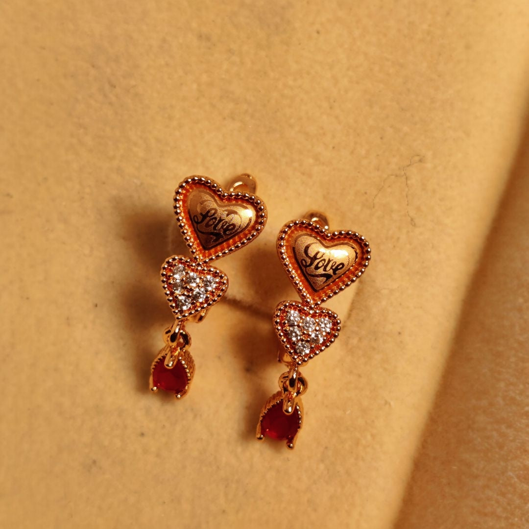 Stylish Design Gold Plated Zircon Stone Earrings