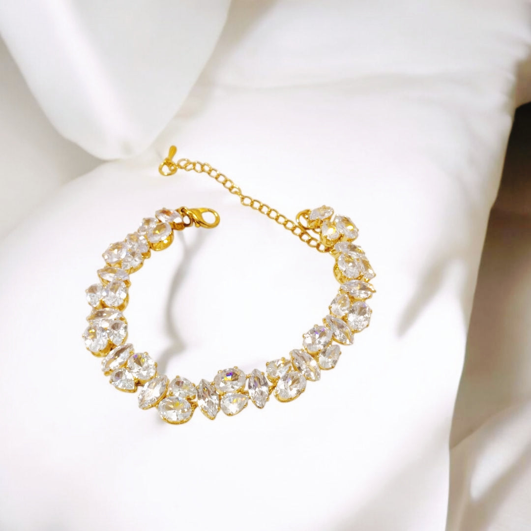 Stylish Design Gold Coated Zircon Stone Bracelet